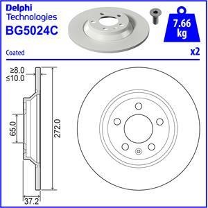 Delphi BG5024C Brake disk BG5024C
