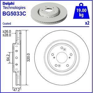 Delphi BG5033C Brake disc BG5033C