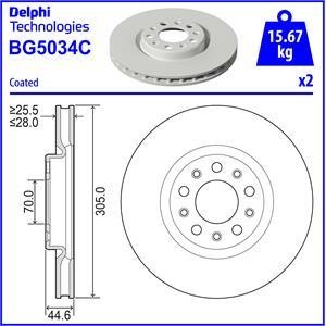 Delphi BG5034C Brake disc BG5034C