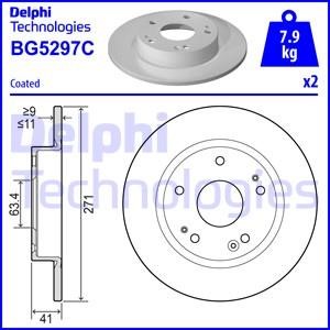 Delphi BG5297C Brake disc BG5297C