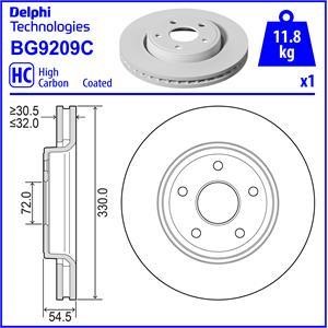Delphi BG9209C Brake disc BG9209C
