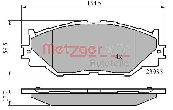 Metzger 1170867 Brake Pad Set, disc brake 1170867