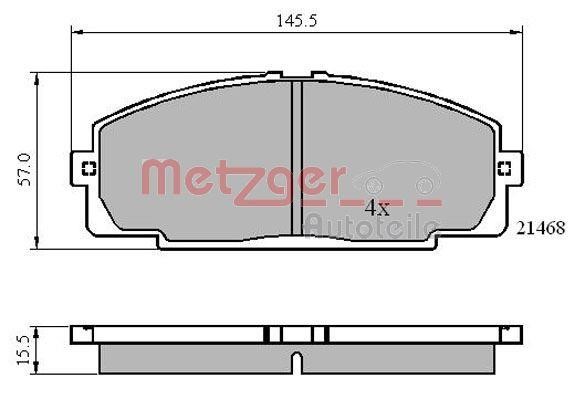 Metzger 1170872 Brake Pad Set, disc brake 1170872