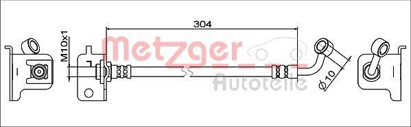 Flexible brake pipe Hyundai: 4111567 Metzger Brake Hose