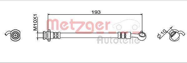 Metzger 4111951 Brake Hose 4111951