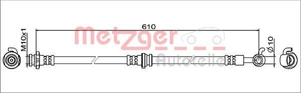 Metzger 4111961 Brake Hose 4111961