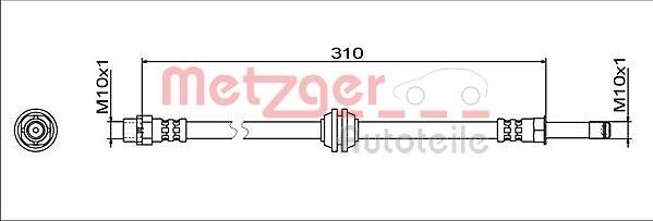 Metzger 4112063 Brake Hose 4112063