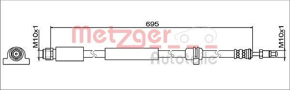 Flexible brake line BMW X4: 4112076 Metzger Brake Hose