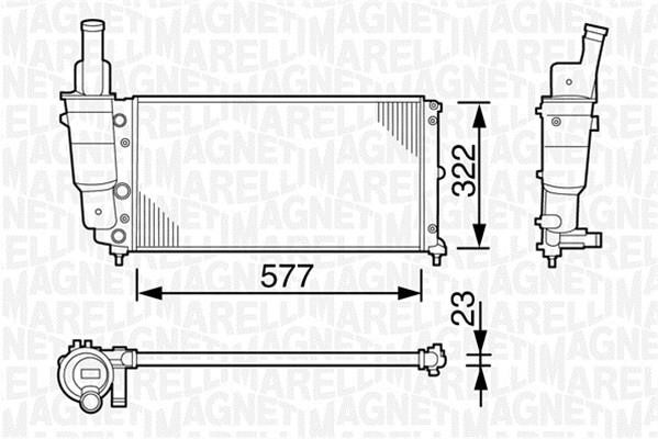 Magneti marelli 350213114003 Radiator, engine cooling 350213114003