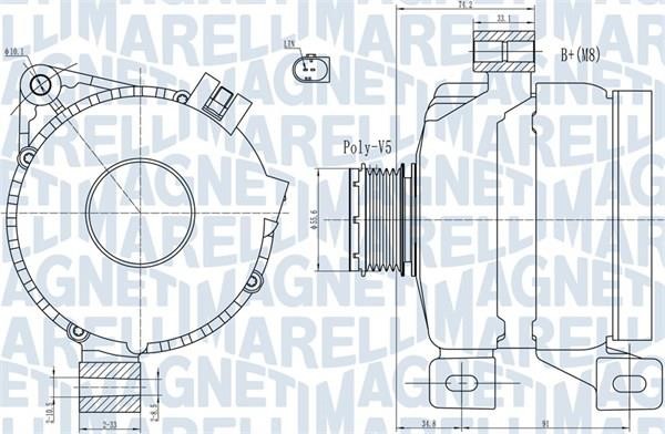 Engine alternator Volvo C70: 063731967010 Magneti marelli Alternator