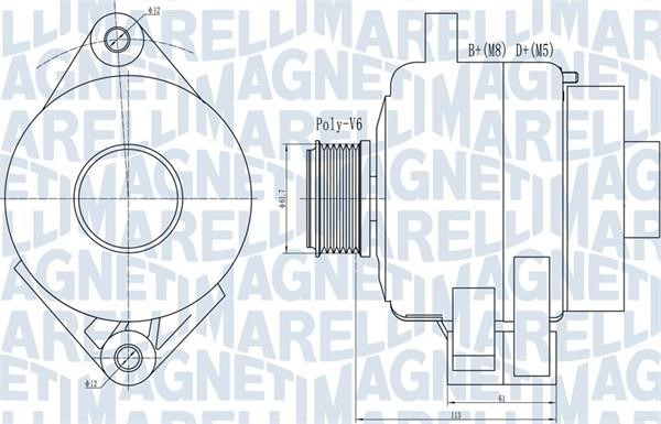 Magneti marelli 063731995010 Alternator 063731995010