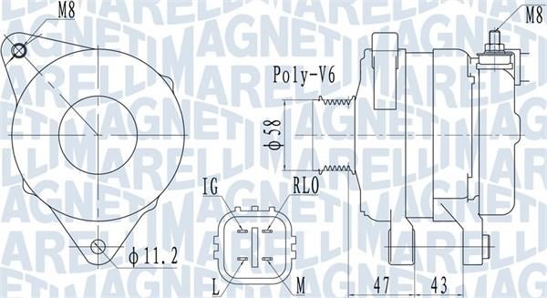 Magneti marelli 063732097010 Alternator 063732097010 063732097010 Magneti marelli Alternator