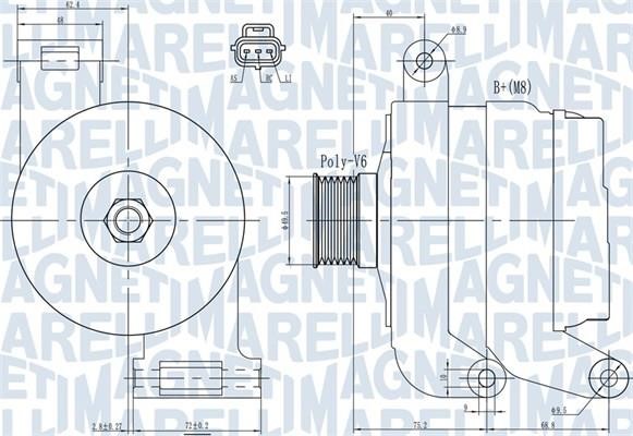 Engine alternator Volvo C30: 063731931010 Magneti marelli Alternator