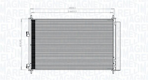 Air conditioner condenser Toyota Previa: 350203742000 Magneti marelli AC Condenser