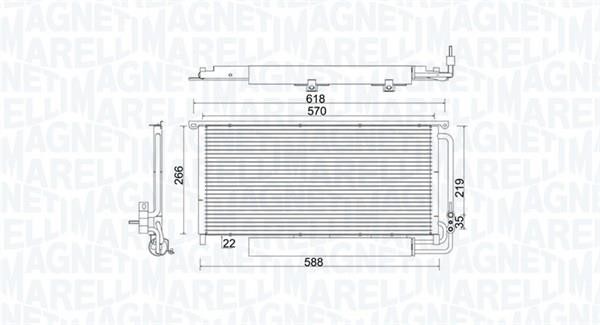 Air conditioner condenser Smart: 350203922000 Magneti marelli AC Condenser