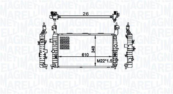 Magneti marelli 350213155800 Radiator, engine cooling 350213155800