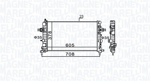 Magneti marelli 350213159300 Radiator, engine cooling 350213159300