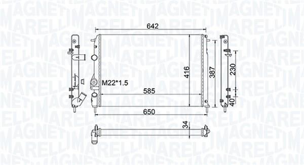 Magneti marelli 350213159400 Radiator, engine cooling 350213159400