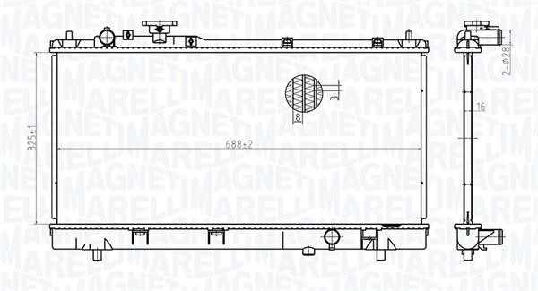 Magneti marelli 350213175400 Radiator, engine cooling 350213175400