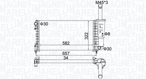 Magneti marelli 350213183700 Radiator, engine cooling 350213183700