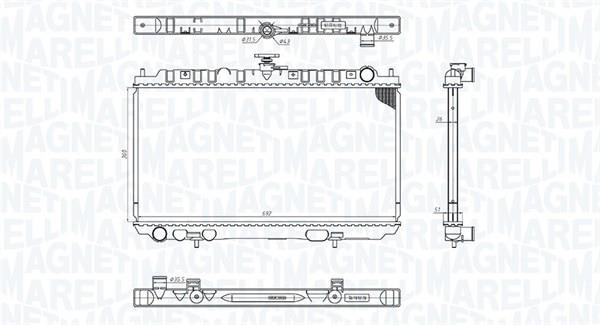 Magneti marelli 350213201300 Radiator, engine cooling 350213201300