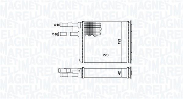 Magneti marelli 350218401000 Heat exchanger, interior heating 350218401000