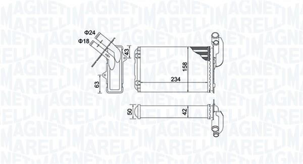 Magneti marelli 350218405000 Heat exchanger, interior heating 350218405000