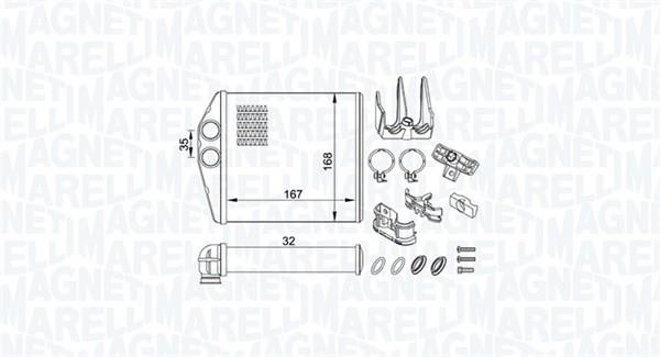 Magneti marelli 350218419000 Heat exchanger, interior heating 350218419000