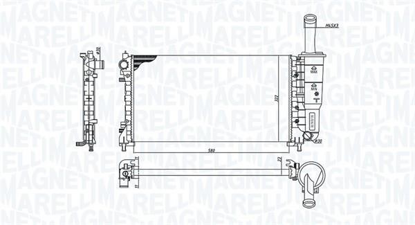 Magneti marelli 350213194200 Radiator, engine cooling 350213194200