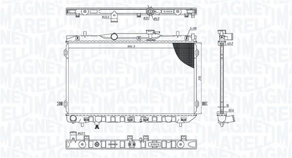 Magneti marelli 350213197200 Radiator, engine cooling 350213197200