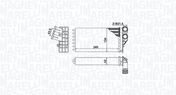 Magneti marelli 350218430000 Heat exchanger, interior heating 350218430000