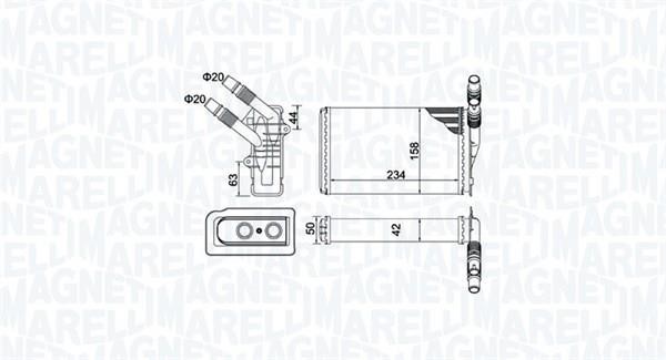 Magneti marelli 350218433000 Heat exchanger, interior heating 350218433000