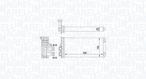 Magneti marelli 350218435000 Heat exchanger, interior heating 350218435000