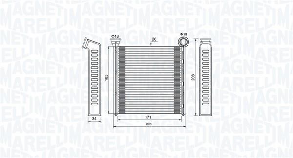 Magneti marelli 350218448000 Heat exchanger, interior heating 350218448000