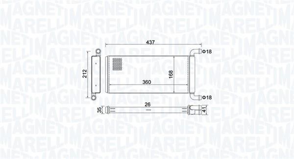 Magneti marelli 350218451000 Heat exchanger, interior heating 350218451000