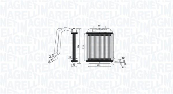 Magneti marelli 350218458000 Heat exchanger, interior heating 350218458000