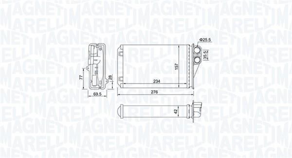 Magneti marelli 350218461000 Heat exchanger, interior heating 350218461000