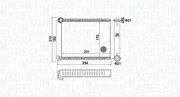 Magneti marelli 350218473000 Heat exchanger, interior heating 350218473000