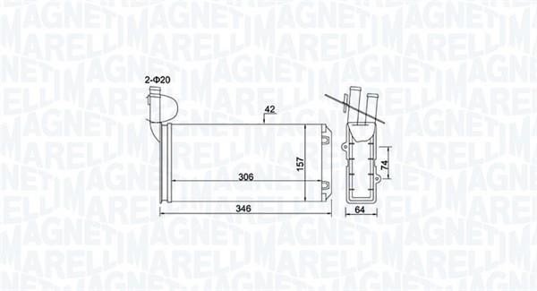 Magneti marelli 350218474000 Heat exchanger, interior heating 350218474000