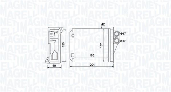 Magneti marelli 350218481000 Heat exchanger, interior heating 350218481000
