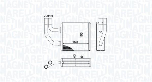 Magneti marelli 350218485000 Heat exchanger, interior heating 350218485000