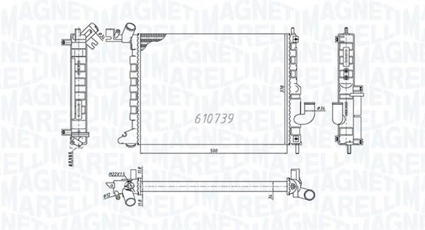 Magneti marelli 350213200200 Radiator, engine cooling 350213200200