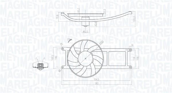 069422715010 Magneti marelli Hub, engine cooling fan wheel
