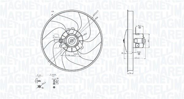 Magneti marelli 069422756010 Hub, engine cooling fan wheel 069422756010