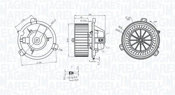 Magneti marelli 069412313010 Fan assy - heater motor 069412313010