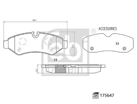 febi 175647 Brake Pad Set, disc brake 175647