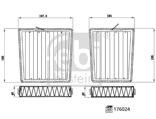 febi 176024 Cabin filter 176024 176024 febi Cabin filter