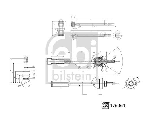 Inner track rod end Jaguar S-Type: 176064 febi Tie Rod