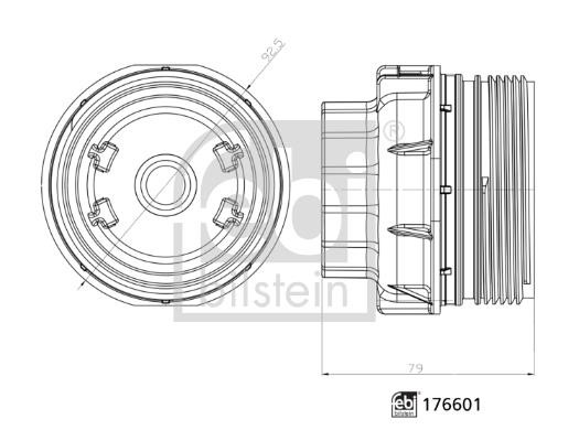 febi 176601 Cap, oil filter housing 176601