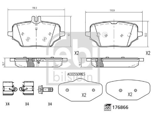 febi 176866 Brake Pad Set, disc brake 176866